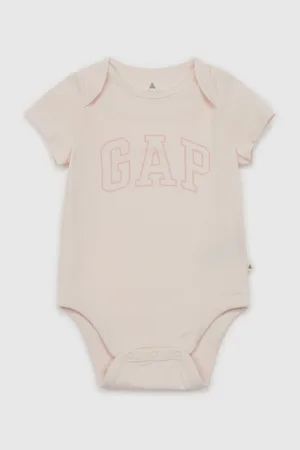 GAP Růžové holčičí baby body s logem Brannan