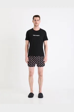 Celio Černé pánské krátké pyžamo Gipypool