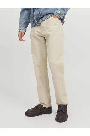 JACK & JONES Béžové pánské straight fit džíny Chris