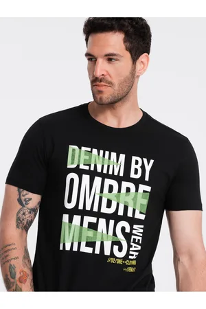 Ombre Clothing Černé pánské bavlněné tričko