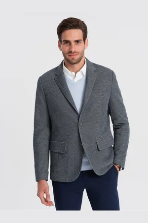 Ombre Clothing Tmavě modré pánské sako