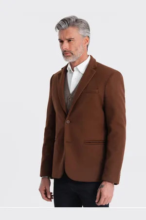 Ombre Clothing Hnědé pánské sako