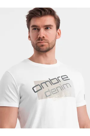 Ombre Clothing Bílé pánské tričko s logem