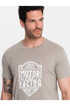 Ombre Clothing Šedé pánské tričko s potiskem