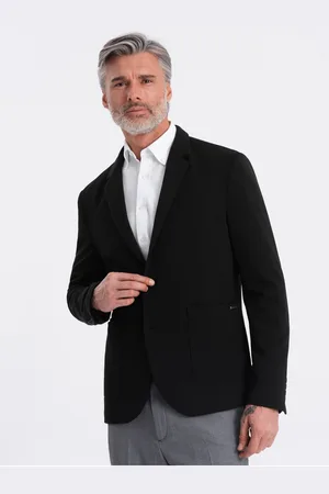 Ombre Clothing Černé pánské sako s kapsami
