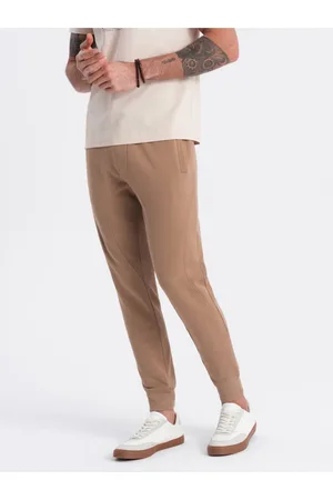 Ombre Clothing Hnědé pánské tepláky jogger