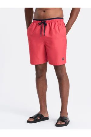 Ombre Clothing Korálové pánské žebrované plavky