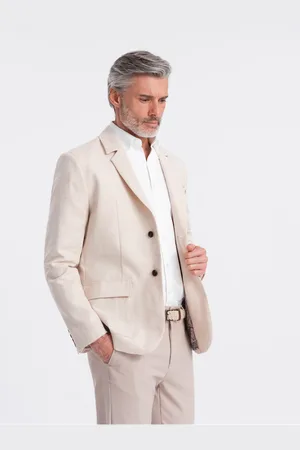 Ombre Clothing Krémové pánské sako