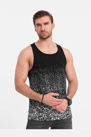 Ombre Clothing Černé pánské tílko s potiskem