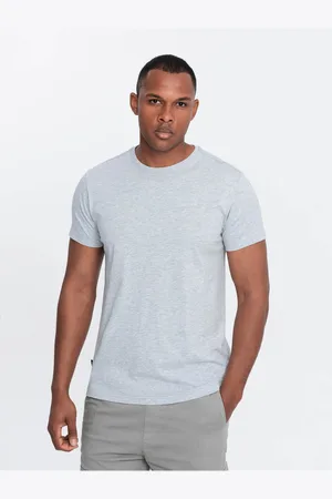 Ombre Clothing Světle šedé pánské basic tričko