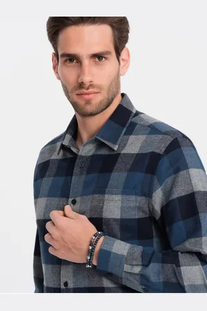 Ombre Clothing Pánská kostkovaná flanelová košile