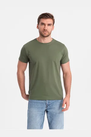 Ombre Clothing Zelené pánské basic tričko