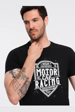 Ombre Clothing Černé pánské tričko s potiskem