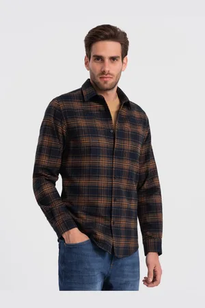 Ombre Clothing Pánská kostkovaná flanelová košile