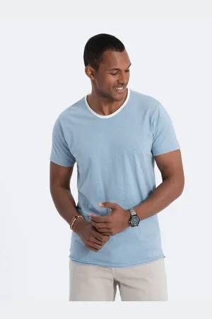 Ombre Clothing Modré pánské tričko