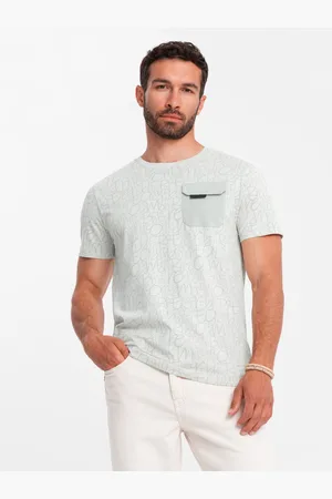Ombre Clothing Světle zelené pánské tričko s kapsičkou