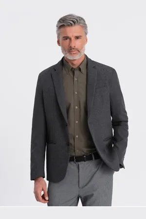 Ombre Clothing Tmavě šedé pánské sako