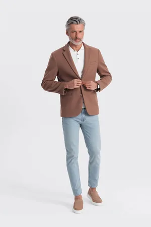 Ombre Clothing Hnědé pánské sako