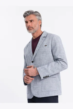Ombre Clothing Světle modré pánské sako