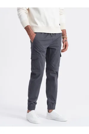 Ombre Clothing Šedé pánské cargo jogger kalhoty