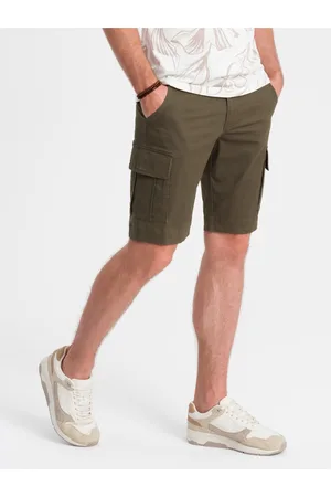 Ombre Clothing |Zelené pánské cargo kraťasy
