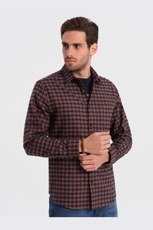 Ombre Clothing Pánská kostkovaná flanelová košile