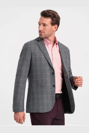 Ombre Clothing Šedé pánské žakárové sako