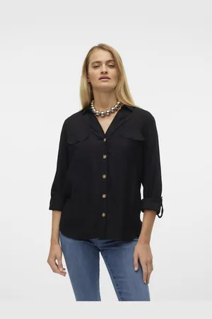 VERO MODA Černá dámská halenka Bumpy