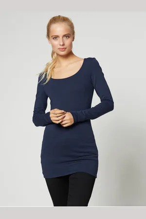 VERO MODA Tmavě modré dámské tričko Maxi