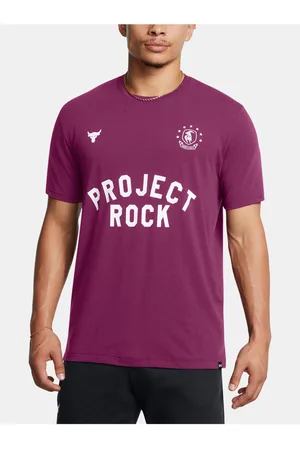 Under Armour Fialové pánské tričko UA Project Rock Badge Of Honor