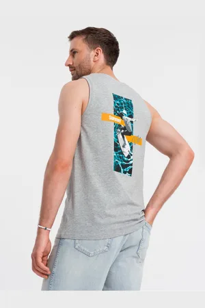 Ombre Clothing Pánské bavlněné tílko Summer Vibe s potiskem