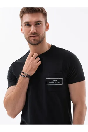 Ombre Clothing Pánské bavlněné tričko s potiskem kapes Ombre Streetstyle