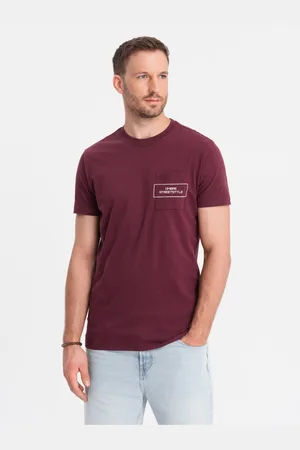 Ombre Clothing Pánské bavlněné tričko s potiskem kapes Ombre Streetstyle