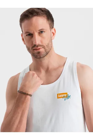 Ombre Clothing Pánské bavlněné tílko Summer Vibe s potiskem