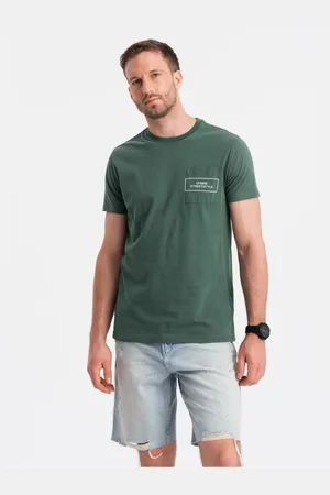 Ombre Clothing Pánské bavlněné tričko s potiskem kapes Ombre Streetstyle
