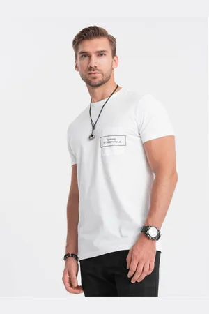 Ombre Clothing Pánské bavlněné tričko s potiskem kapes Ombre Streetstyle