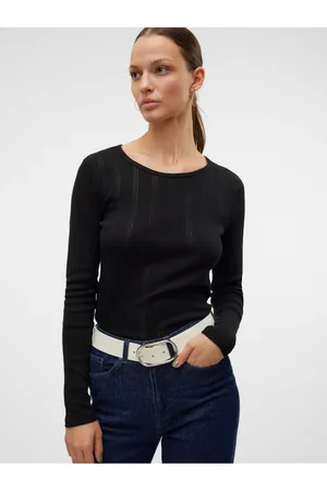 VERO MODA Černé dámské tričko Lisa