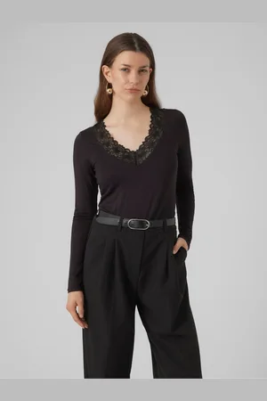 VERO MODA Černé dámské tričko Rosa