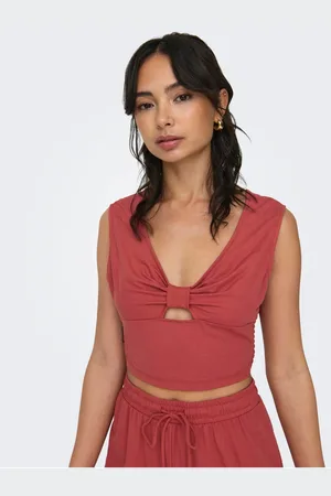 ONLY Cihlový dámský crop top Jany