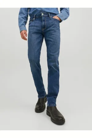 JACK & JONES Tmavě modré pánské slim fit džíny Clark