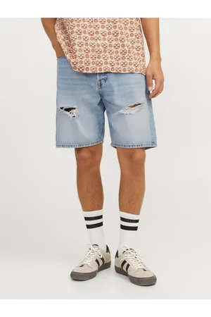 JACK & JONES Svěle modré pánské džínové kraťasy Tony