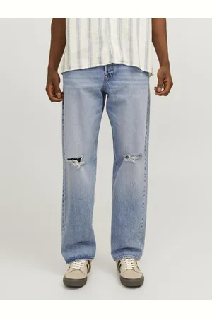 JACK & JONES Světle modré pánské straight fit džíny Chris
