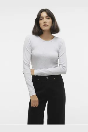 VERO MODA Světle šedé dámské tričko Chloe