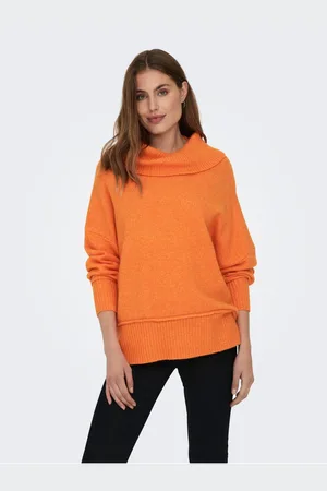 ONLY Oranžový dámský oversize svetr Hazel