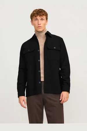 JACK & JONES Černá pánská lehká košilová bunda Raymond