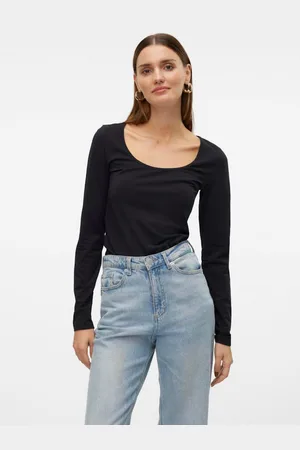 VERO MODA Černé dámské tričko Lulu