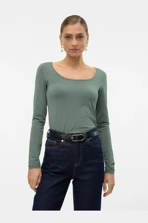 VERO MODA Zelené dámské tričko Lulu
