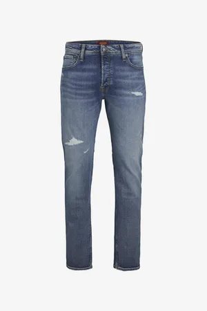 JACK & JONES Modré pánské straight fit džíny Mike