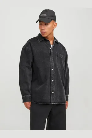 JACK & JONES Tmavě pánská svrchní džínová košile Santorini