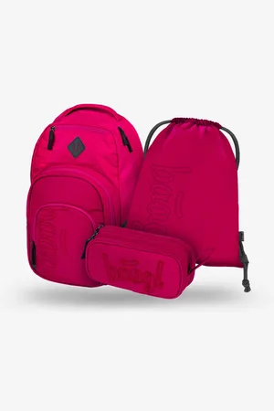 Baagl Červený školní set - batoh, penál, sáček Coolmate Ruby